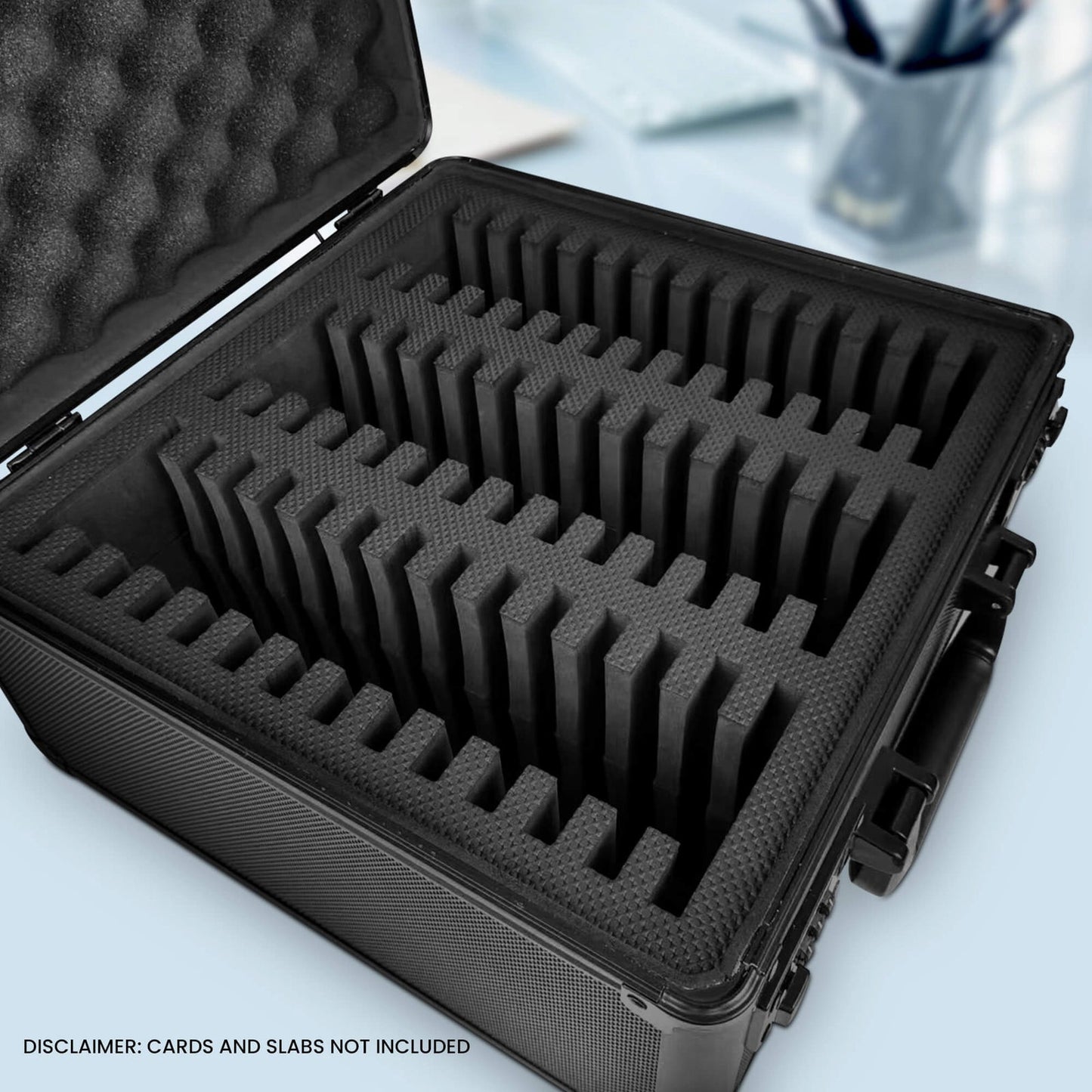 EVORETRO Black Graded Card Storage Case 3 Rows with Individual Slot Fit