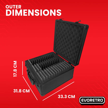 EVORETRO Black Graded Card Storage Case 3 Rows with Individual Slot Fit