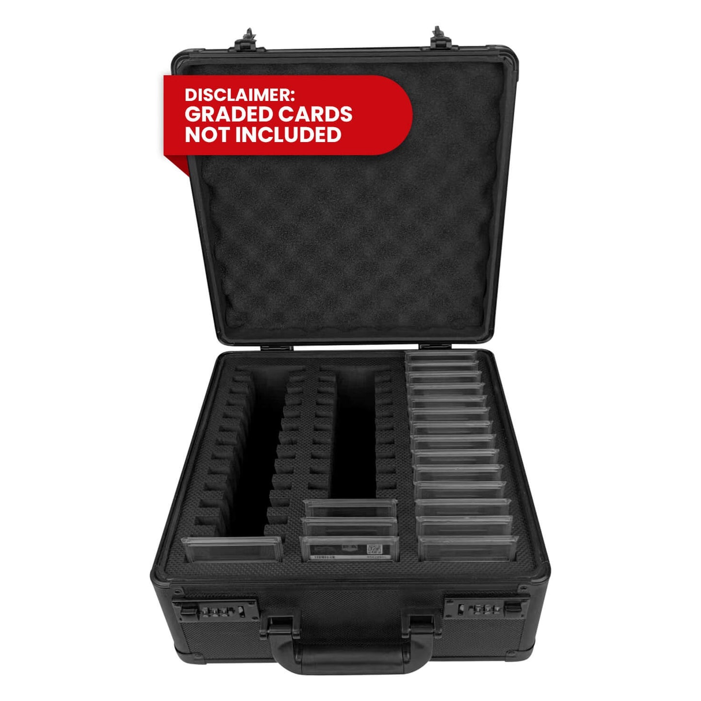 EVORETRO Black Graded Card Storage Case 3 Rows with Individual Slot Fit