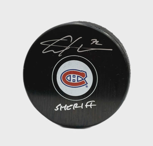 Arber Xhekaj Autographed & Inscribed Puck