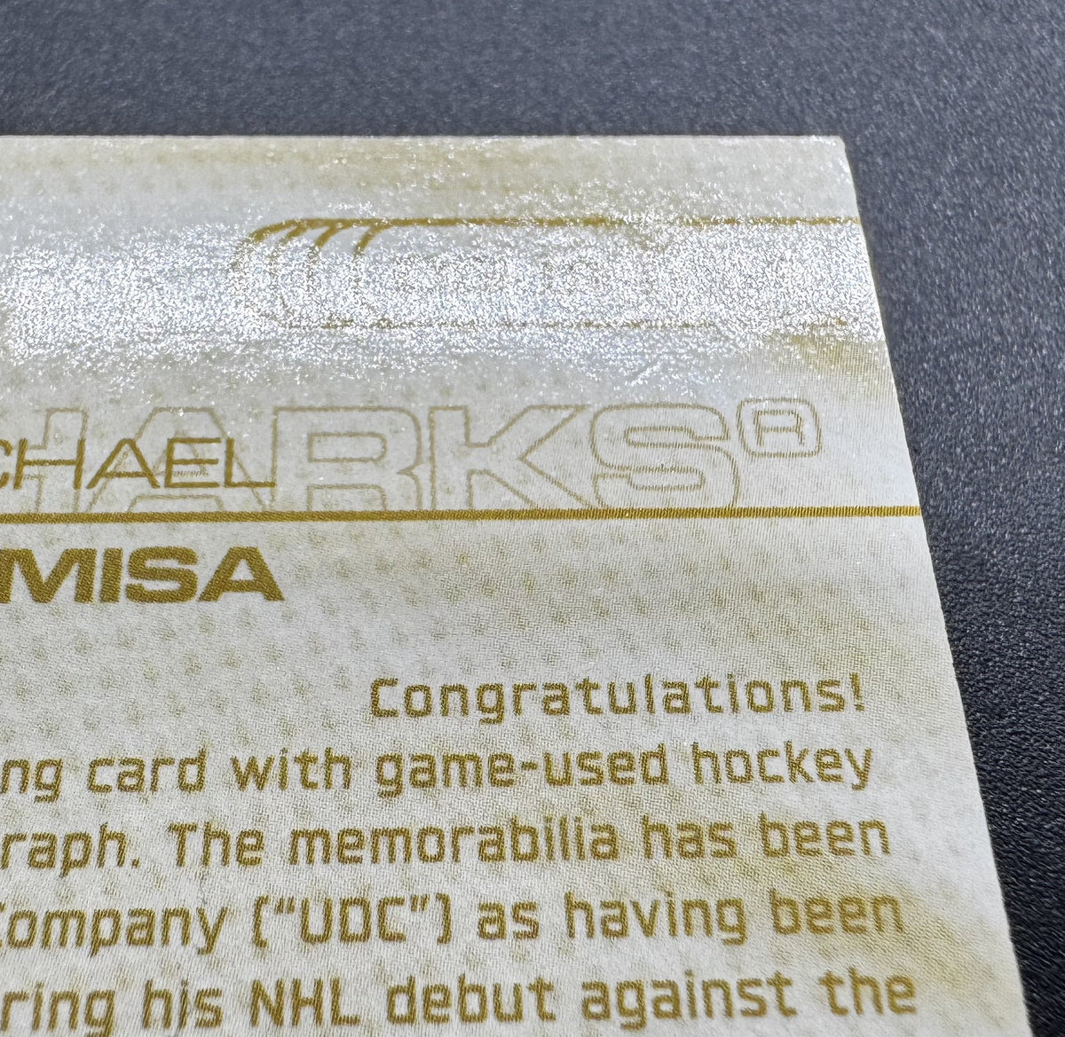 2025-26 Upper Deck Extended Michael Misa Debut Game Jersey Auto /77