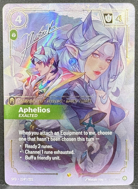 Riftbound Aphelios Exalted Overnumbered Signature 224/221