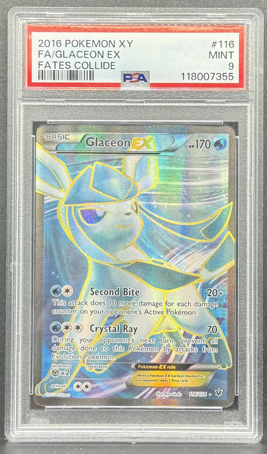 Pokemon TCG Glaceon EX 116/124 Fates Collide PSA 9