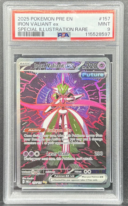 Pokemon TCG Iron Valiant ex 157/131 Prismatic Evolutions PSA 9