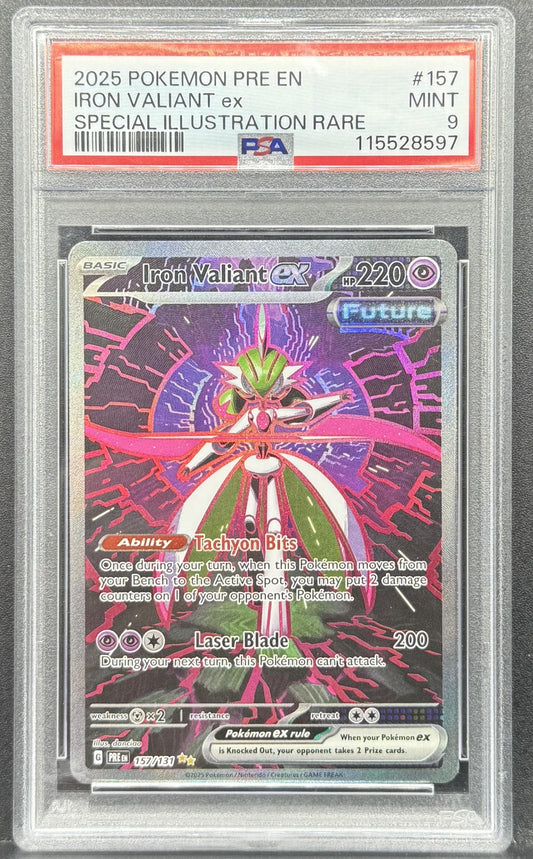 Pokemon TCG Iron Valiant ex 157/131 Prismatic Evolutions PSA 9