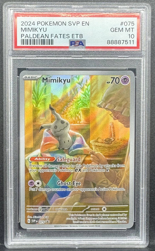 Pokemon TCG Mimikyu 75 Paldean Fates Promo PSA 10