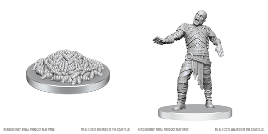 D&D Unpainted Minis Wv28 Swarm Of Rot Grubs & Rot Grub Victim