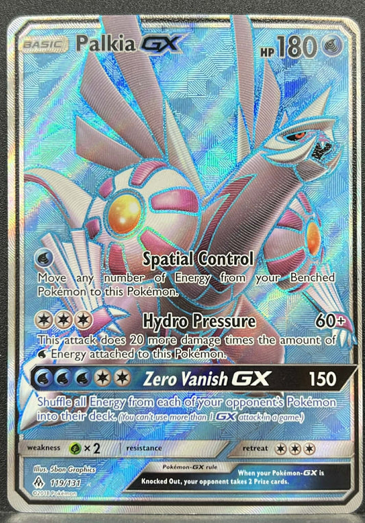 Pokémon TCG Palkia GX Full Art 119/131 Forbidden Light Damaged