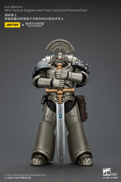 Iron Warriors MKVI Tactical Sergeant with Power Sword and Plasma Pistol