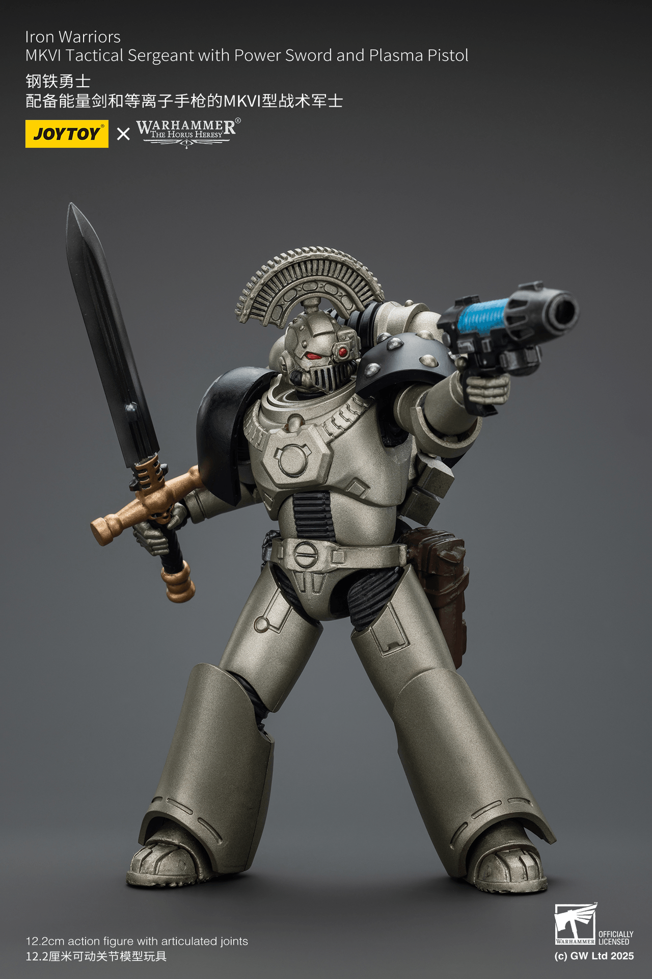 Iron Warriors MKVI Tactical Sergeant with Power Sword and Plasma Pistol