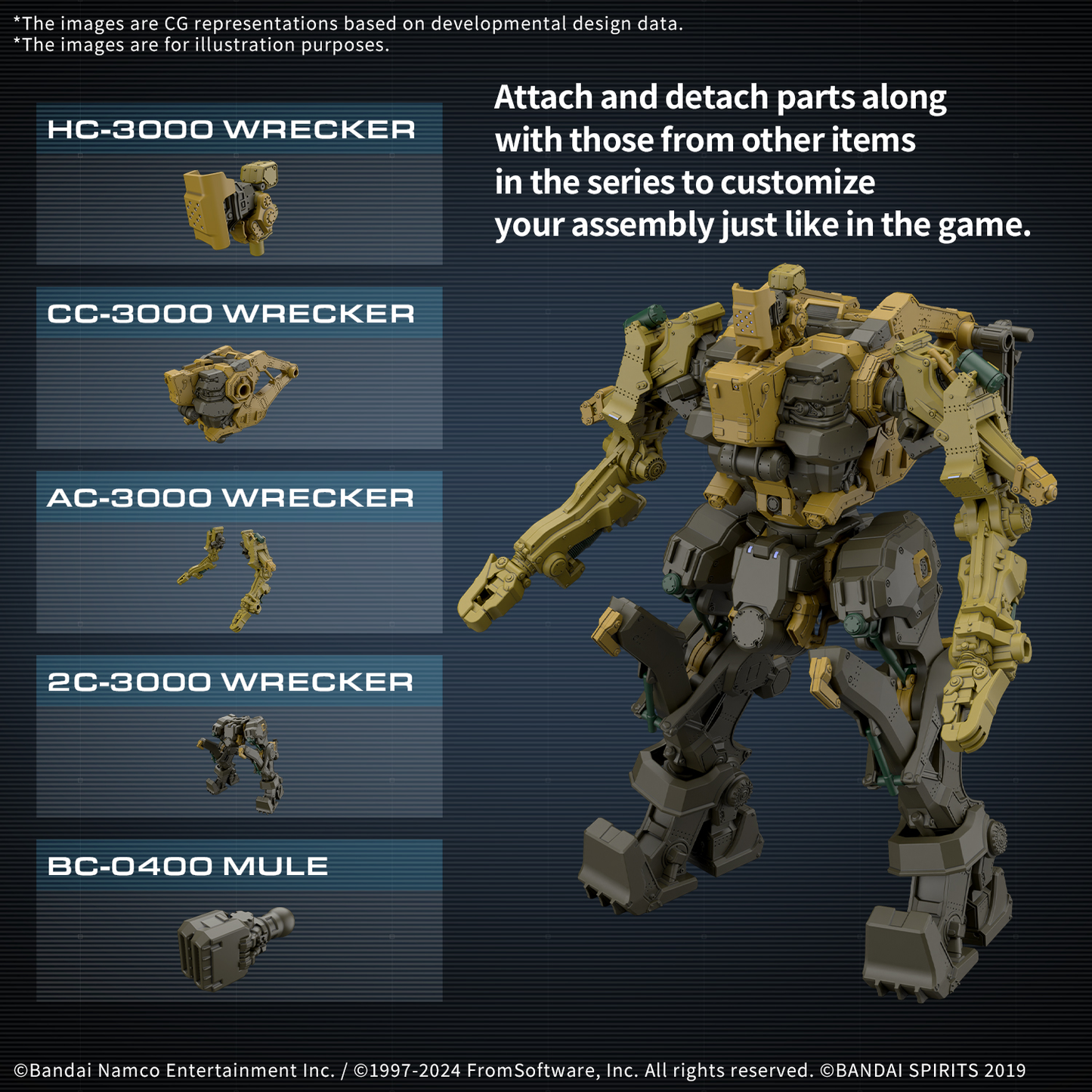 Bandai 30MM Armored Core Fires of Rubicon RaD CC-3000 Wrecker Milk Tooth