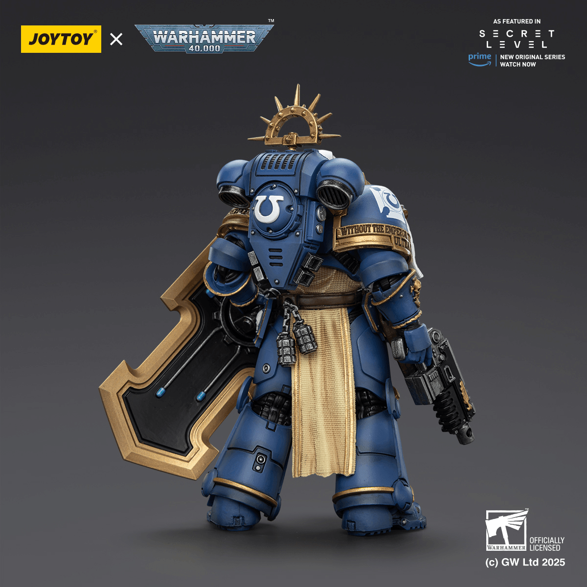 JoyToy Ultramarines Levantus With Power Sword, Stormshield And Bolt Pistol