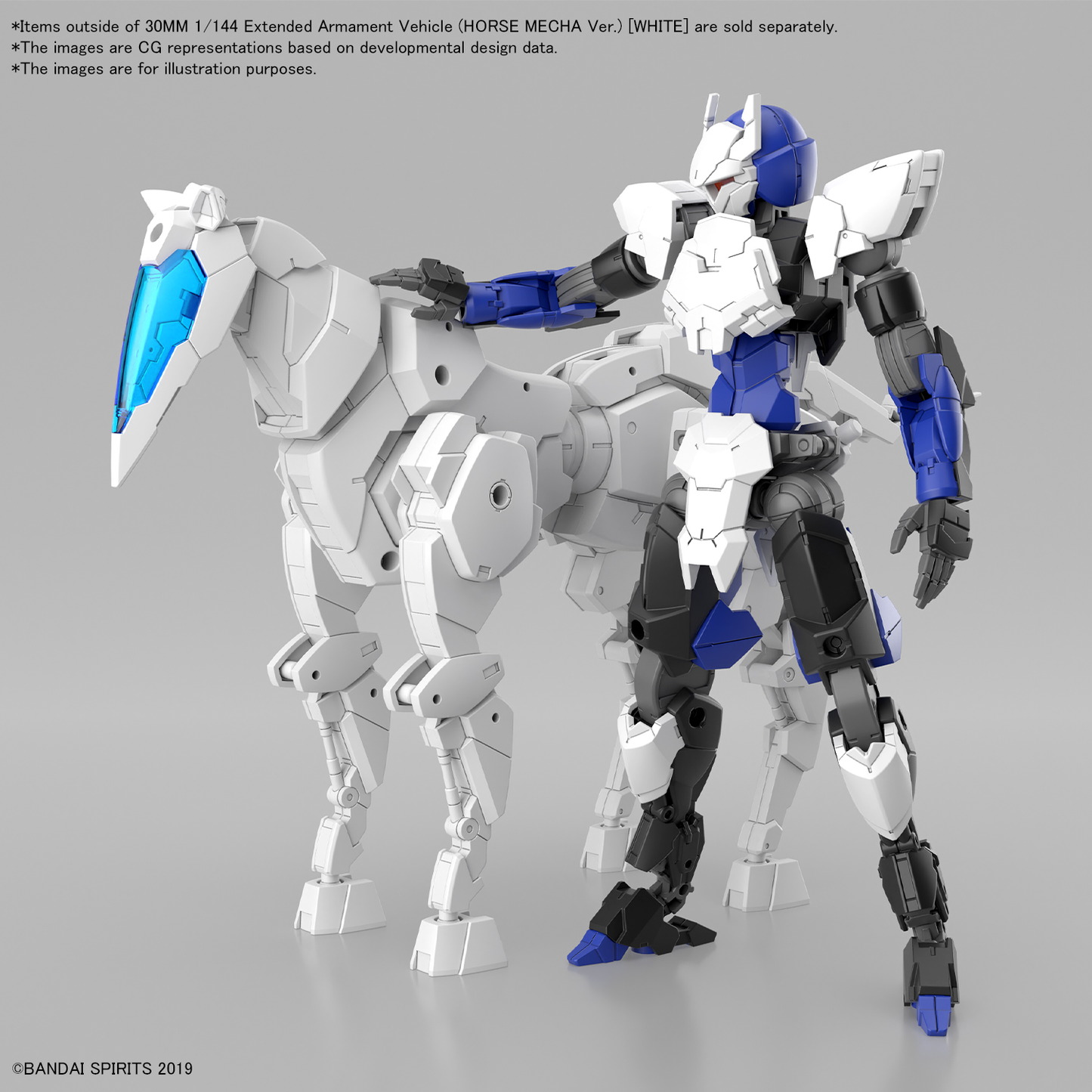 Bandai 30MM 1/144 Extended Armament Vehicle (HORSE MECHA Ver.) [WHITE]