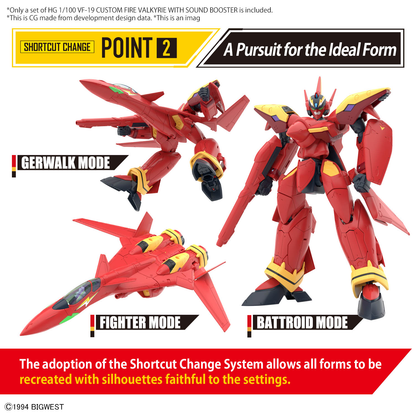 Bandai HG 1/100 VF-19 Custom Fire Valkyrie with Sound Booster
