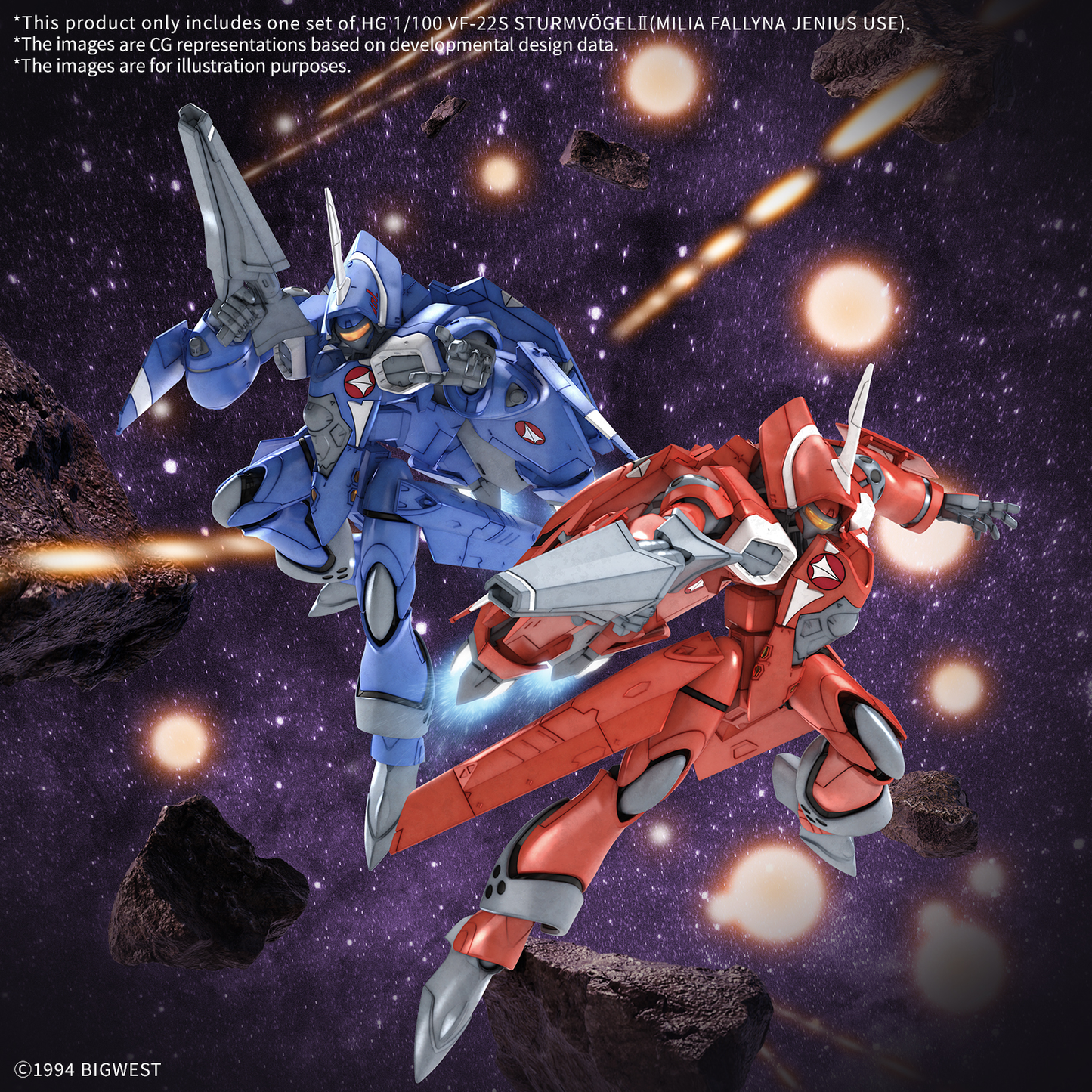 Bandai HG 1/100 VF-22S Sturmvogel Milia Farina Jenius Use
