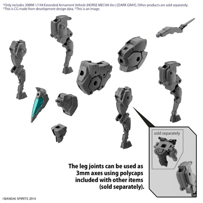 Bandai 30MM 1/144 Extended Armament Vehicle (HORSE MECHA Ver.) [DARK GRAY]