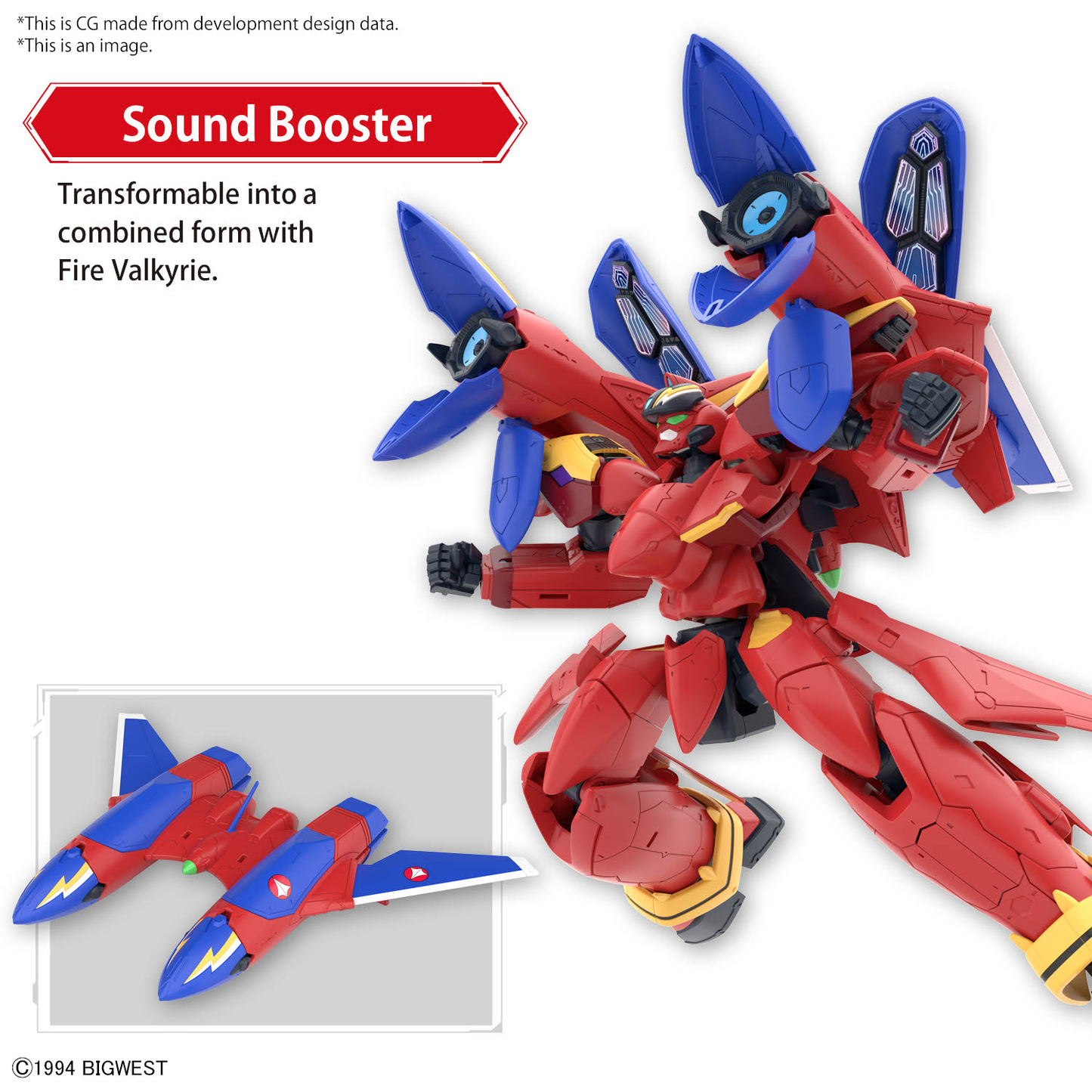 Bandai HG 1/100 VF-19 Custom Fire Valkyrie with Sound Booster
