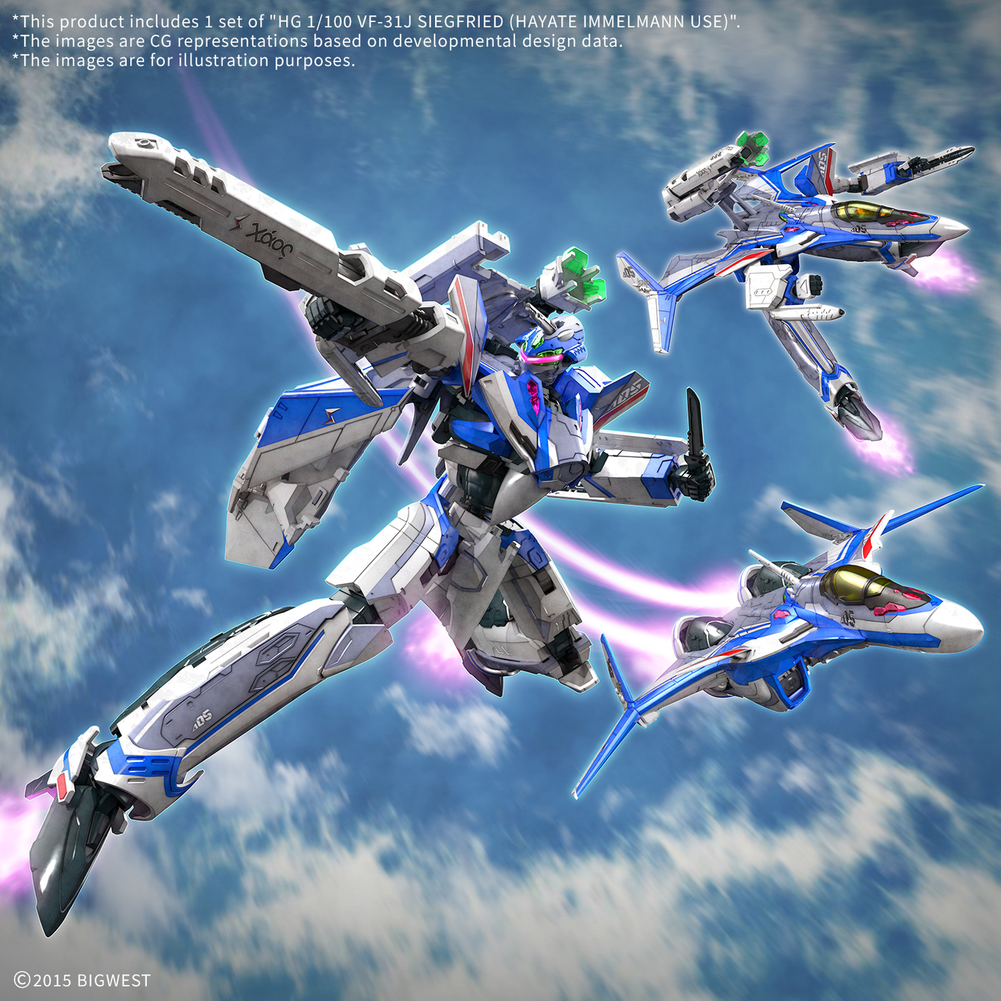 Bandai HG 1/100 VF-31J Siegfried (Hayate Immelmann Use)