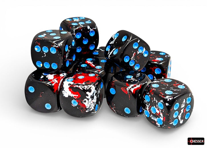 Chessex Brush™ Dark Side™/blue 16mm Dice Block™ (24608)
