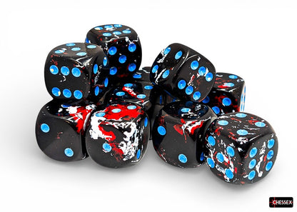 Chessex Brush™ Dark Side™/blue 16mm Dice Block™ (24608)