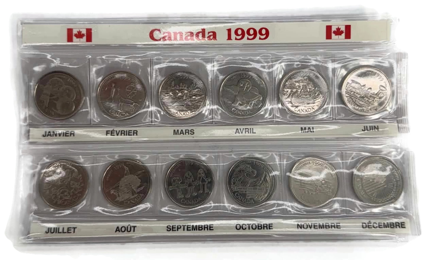 25 cents collection set Canada Month of the year 1999