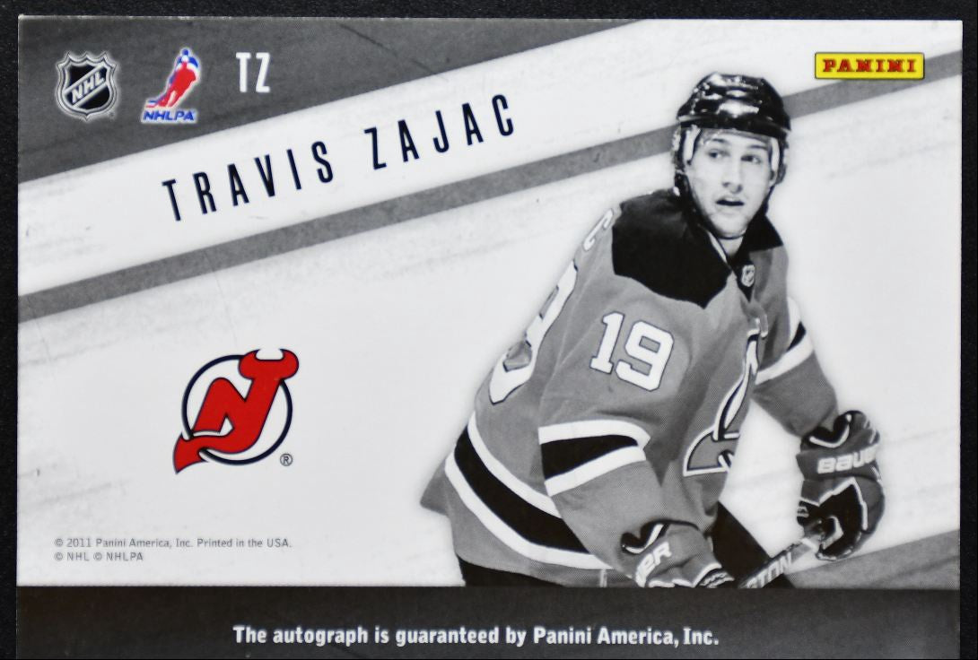 2011-12 Panini Zenith Yours Truly Auto Travis Zajac New Jersey Devils Auto 9540