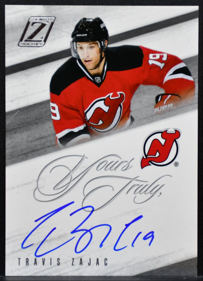 2011-12 Panini Zenith Yours Truly Auto Travis Zajac New Jersey Devils Auto 9540