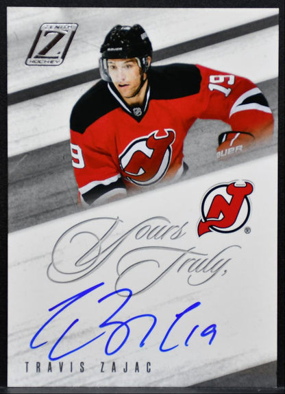 2011-12 Panini Zenith Yours Truly Auto Travis Zajac New Jersey Devils Auto 9540