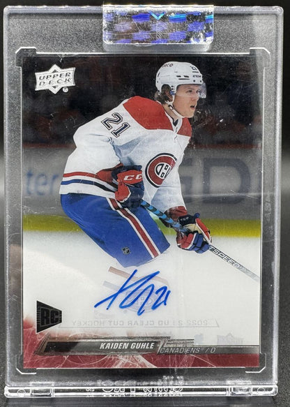 2022-23 UD Clear Cut Kaiden Guhle CC-KG Montreal Canadiens RC Auto