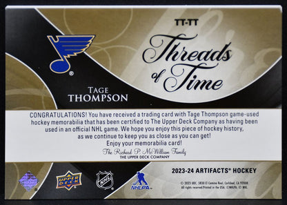2023-24 UD Artifacts Threads of Time Premium Thompson Blues 04/25 Patch 3749