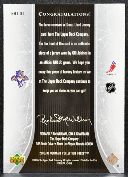 2005-06 UD Ultimate Collection National Heroes Jerseys Jokinen /200 Jersey 0957