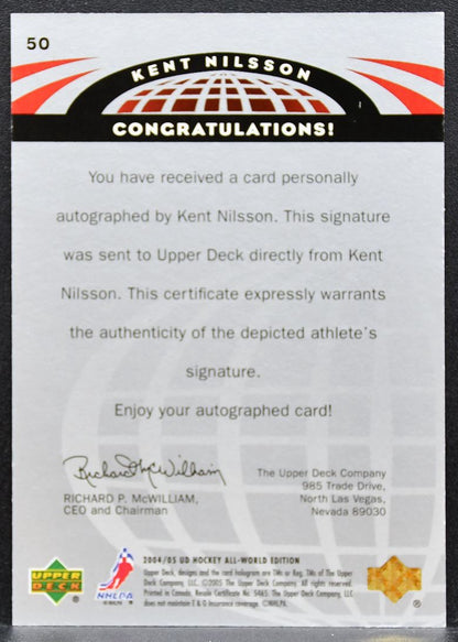 2004-05 UD All-World Edition Autographs Kent Nilsson 50 Djurgardens IF Auto 2687