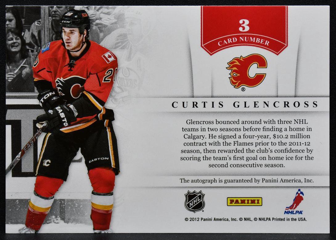 2011-12 Panini Contenders NHL INK Curtis Glencross 3 Calgary Flames Auto 1868