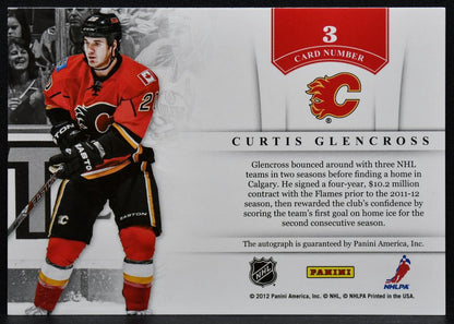 2011-12 Panini Contenders NHL INK Curtis Glencross 3 Calgary Flames Auto 1868