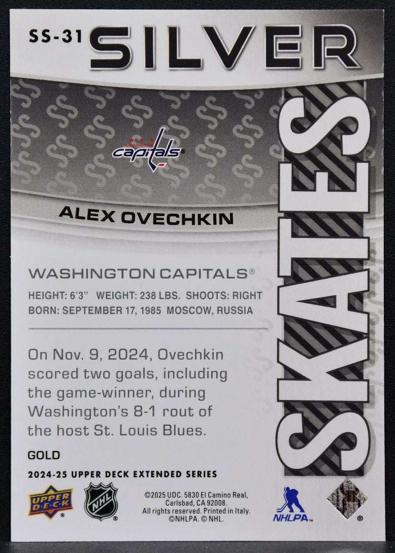 2024-25 Upper Deck Extended Series Silver Skates Gold Alex Ovechkin 071/250 1753