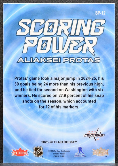 2025-26 Flair Scoring Power Aliaksei Protas SP-12 Washington Capitals 8754