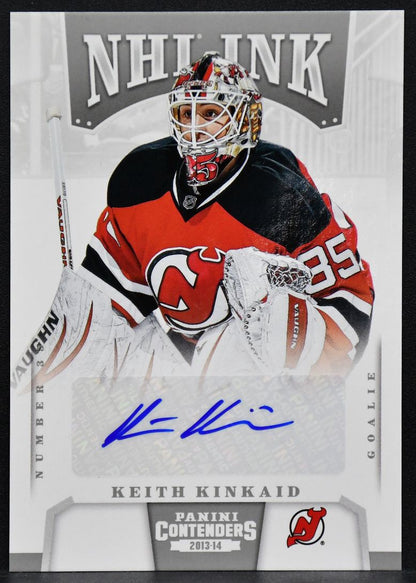 2013-14 Panini Contenders NHL Ink Keith Kinkaid I-KK New Jersey Devils Auto