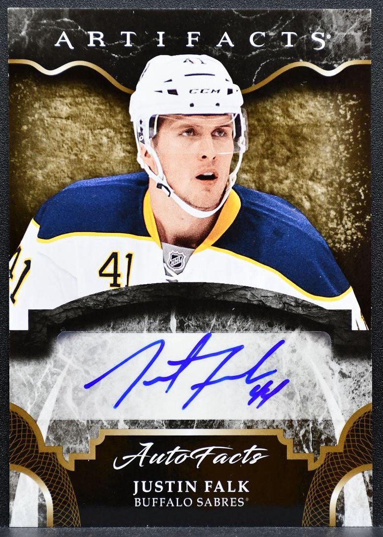 2017-18 Upper Deck Artifacts AutoFacts Justin Falk A-JF Buffalo Sabres Auto 8193