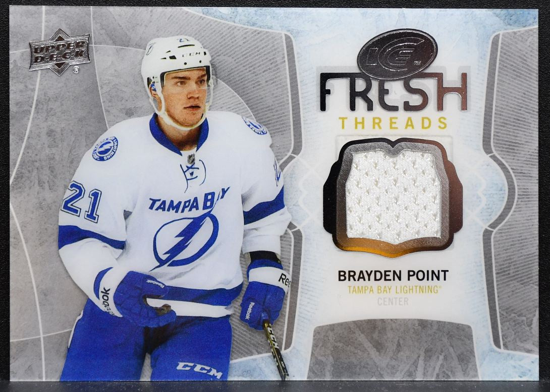 2016-17 UD ICE Fresh Threads Jersey Brayden Point FT-BP Lightning RC Jersey 5956