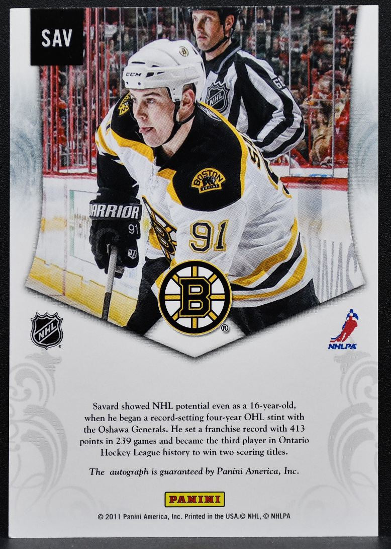 2011-12 Panini Titanium Private Signings Marc Savard SAV Boston Bruins Auto 8926