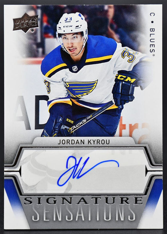 2019-20 UD Signature Sensations Jordan Kyrou SS-JK St. Louis Blues Auto