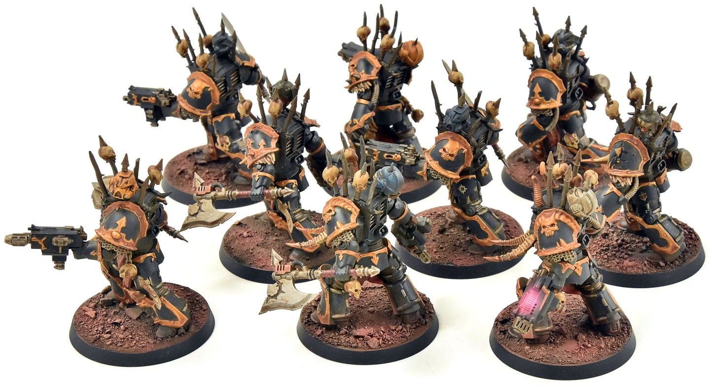 CHAOS SPACE MARINES 9 Terminators #1 WELL PAINTED Warhammer 40K