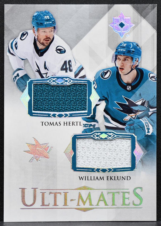 2023-24 UD Ultimate Collection Ulti-Mates Hertl/Eklund Sharks Jersey 6408