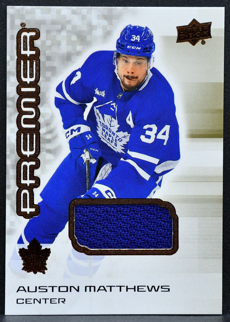 2024-25 UD Premier Bronze Jersey Auston Matthews 34 Maple Leafs Jersey 6675