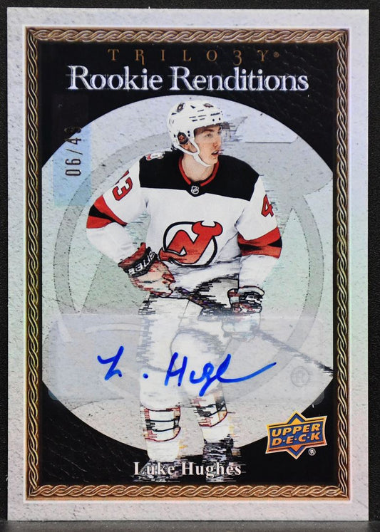2024-25 UD Trilogy Rookie Renditions Auto Luke Hughes RR-6  RC Auto 06/49