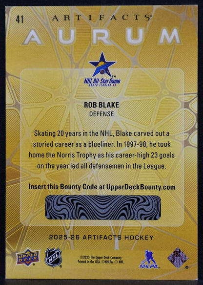 2025-26 UD Artifacts Aurum All Star Team Rob Blake 41 All Star Team