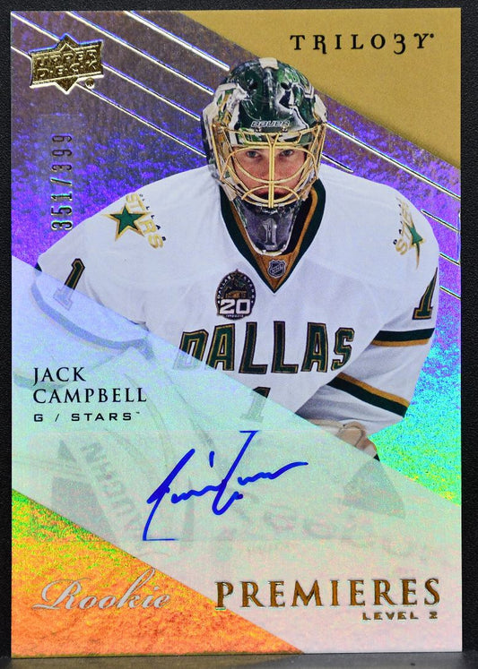 2013-14 UD Trilogy Rookie Premieres Lvl2 Jack Campbell RC Auto 351/999 9619
