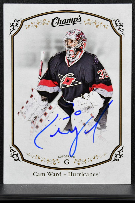 2015-16 UD Champ's Cam Ward 20 Hurricanes Auto 4702