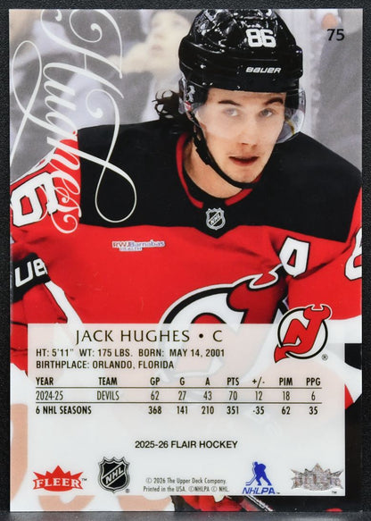 2025-26 Flair Jack Hughes 75 New Jersey Devils 4179
