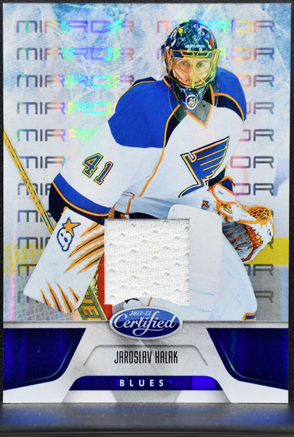 2011-12 Panini Certified Mirror Blue Jaroslav Halak 108 Blues /99 Jersey 8212